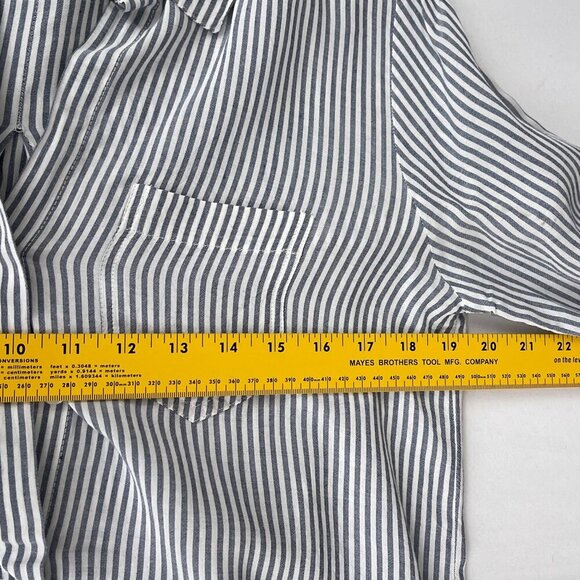Velvet Heart‎ Striped Button-Up Long Sleeve Pocket Tunic Shirt Dress Women M - Picture 8 of 11